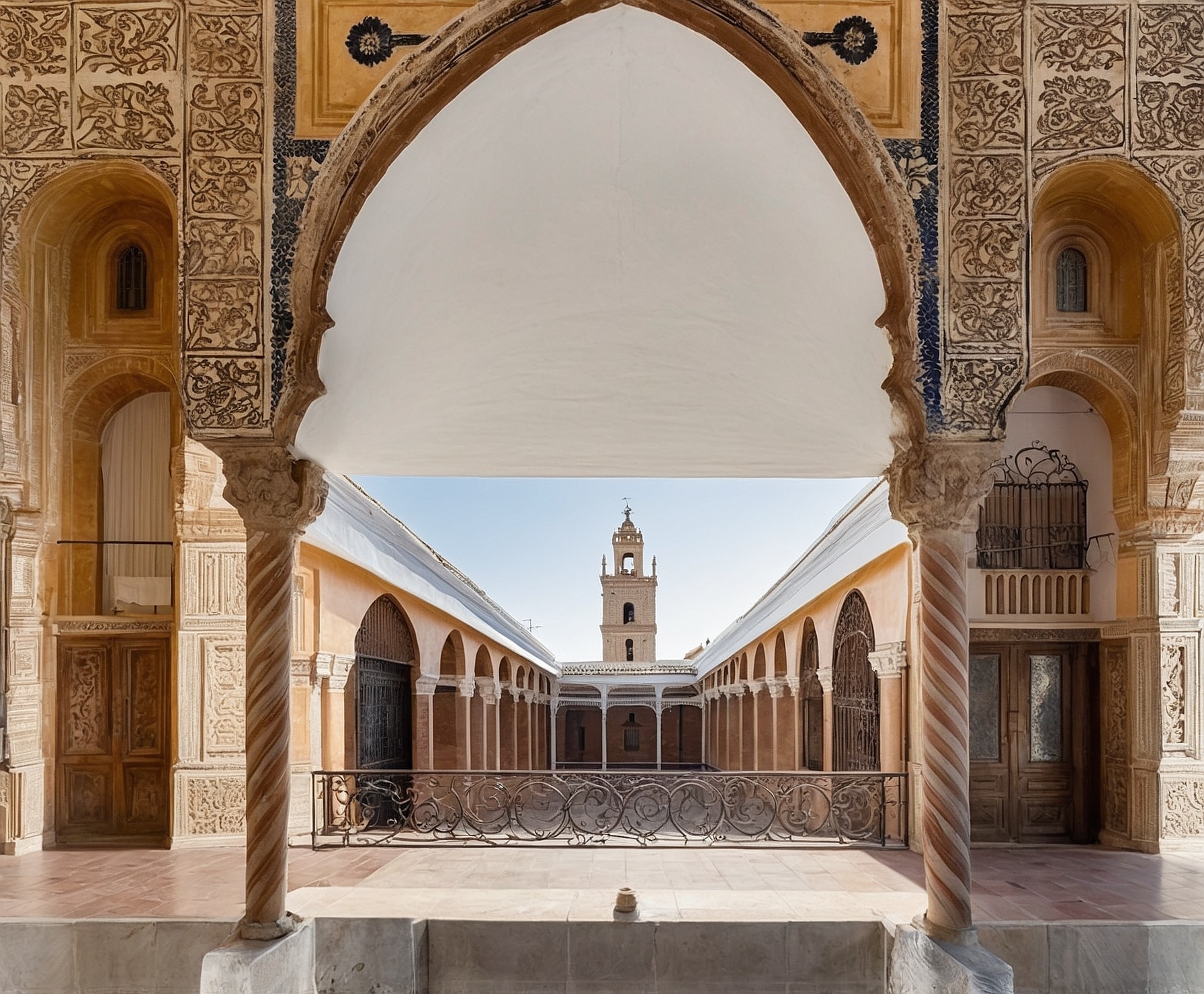Fachada histórica rehabilitada y pintada.